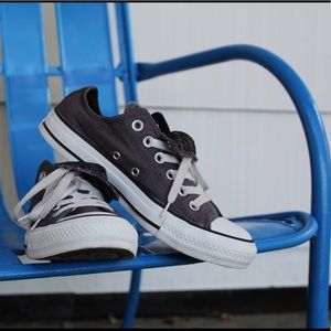 Converse Double-Tongue Gray/Leopard Sneakers